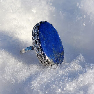 Reguleeritava suurusega sõrmus lapis lazuliga