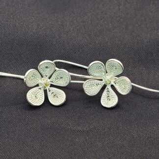 Filigraantehnikas kõrvarõngad kollaste tsirkoonidega